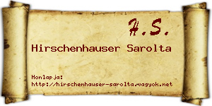 Hirschenhauser Sarolta névjegykártya