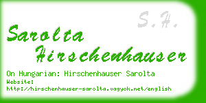 sarolta hirschenhauser business card